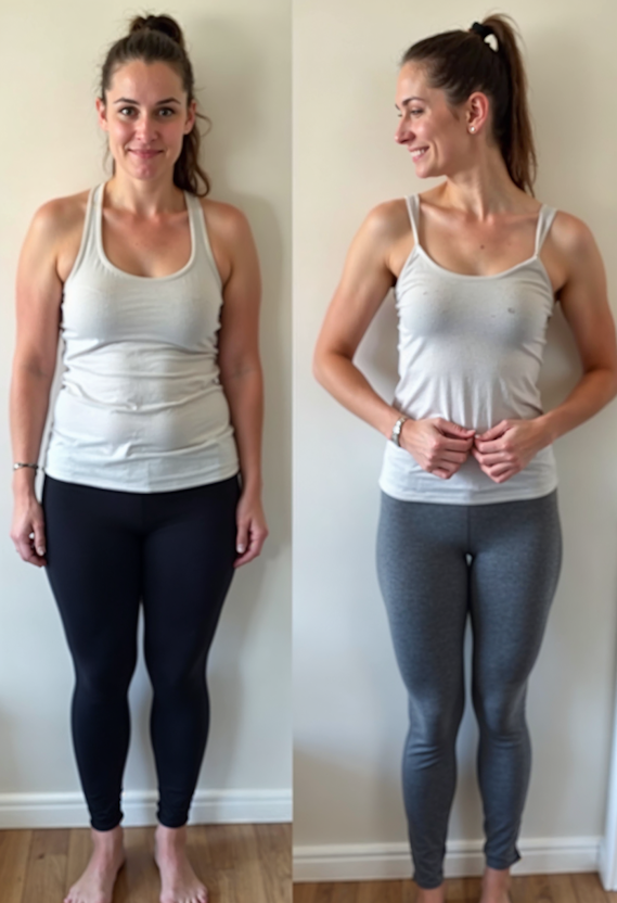 European Woman weight loss before and after