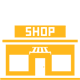 A yellow shop icon on a white background.