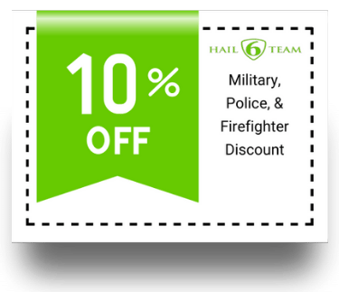 A coupon for military police and firefighter discounts