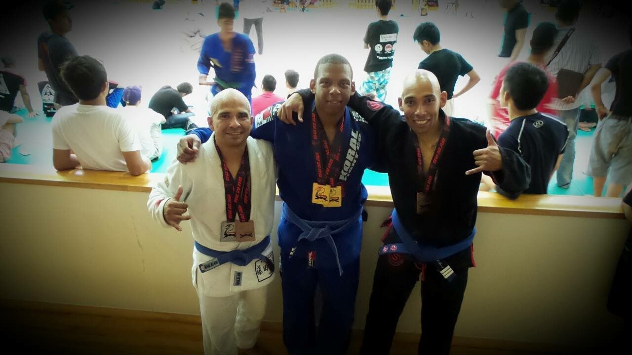 Adults drilling Brazilian Jiu-Jitsu escapes at Sugoi Submission in Corpus Christi, TX to build calm.