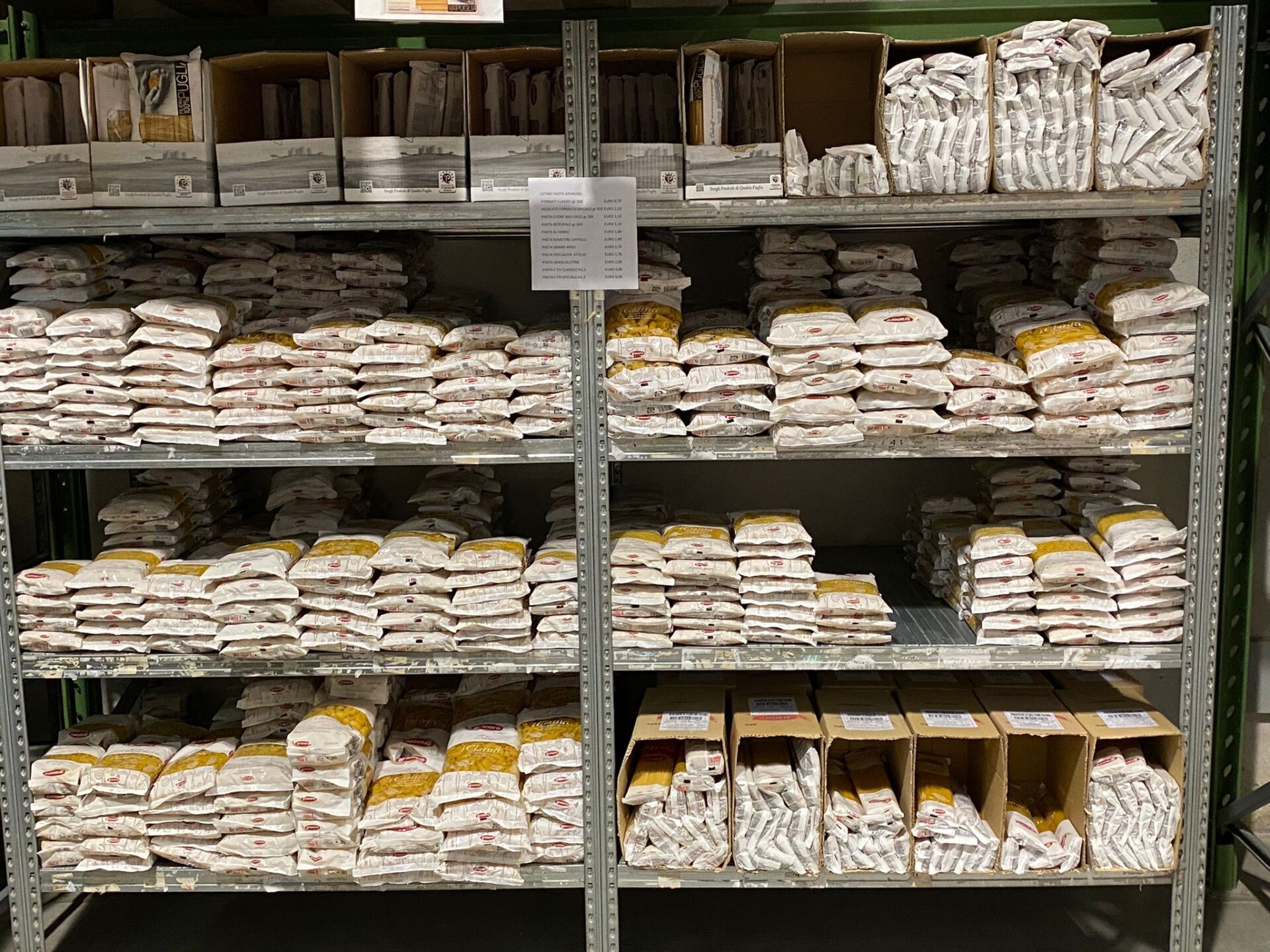 scaffale di pasta