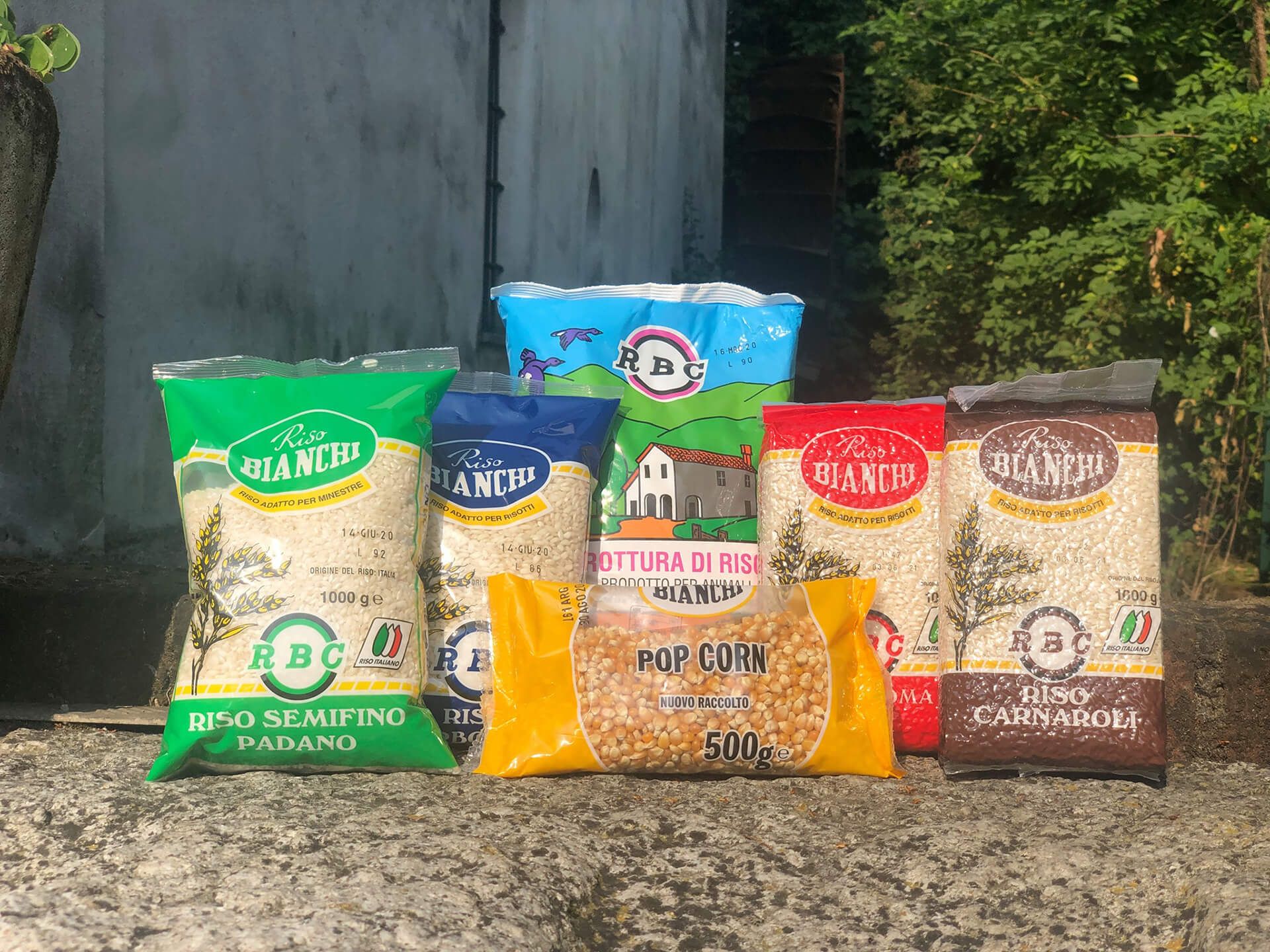 confezioni di riso e mais da popcorn