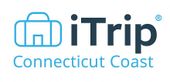 Logo for iTrip Connecticut Coast: Blue suitcase icon with text "iTrip" and "Connecticut Coast."