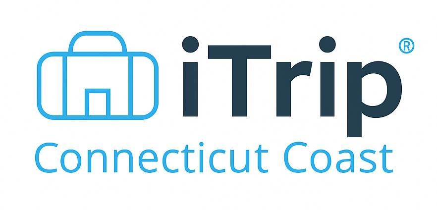 Logo for iTrip Connecticut Coast: Blue suitcase icon with text "iTrip" and "Connecticut Coast."