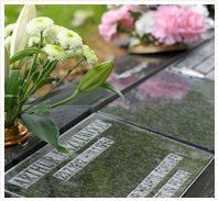 Funeral cover - Bramley, Leeds - Leeds Funerals - flower with black marble