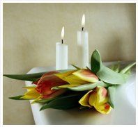 Funeral options - Bramley, Leeds - Leeds Funerals - candle with flowers