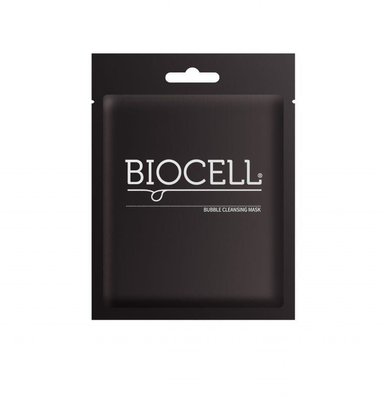 Black Biocell product packaging with white logo and hanging tab on a plain background