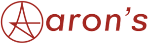 Red Aaron’s logo with a circled star icon and the word “aron’s” in red
