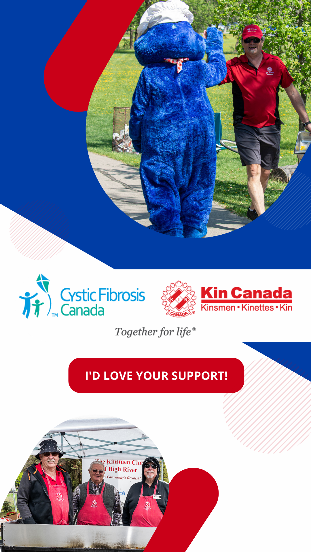 LinkedIN banner image of group of Kin Volunteers for Walk