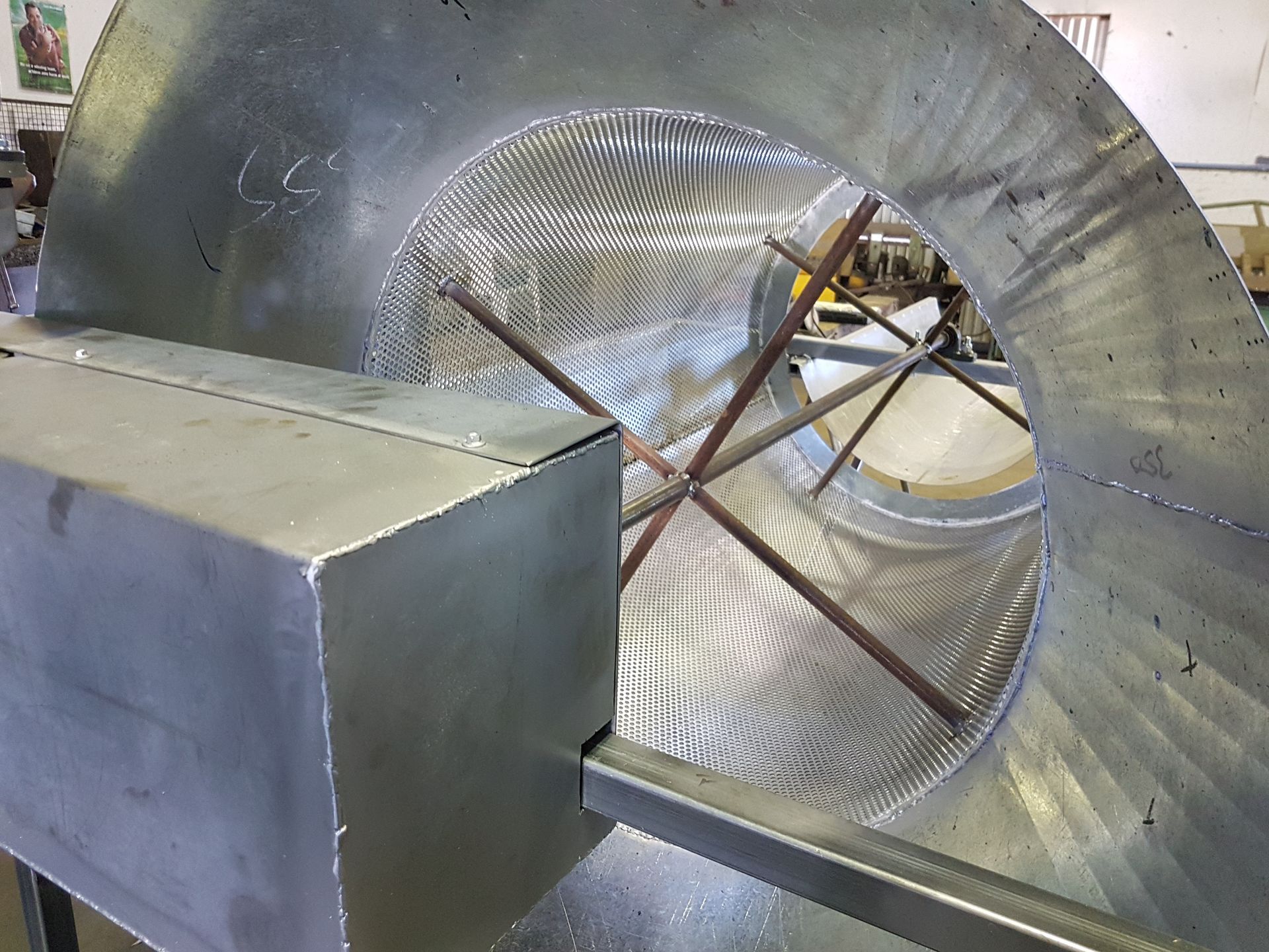 A large metal object with a hole in the middle