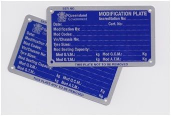 Two modification plates are sitting next to each other on a white background.