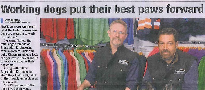 A newspaper article about working dogs put their best paws forward