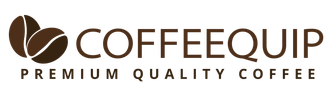 CoffeeQuip logo with coffee beans and text: "COFFEEQUIP PREMIUM QUALITY COFFEE".