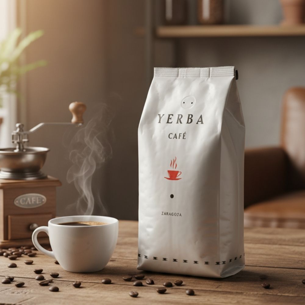 White bag of Yerba Café Torradero coffee beans.