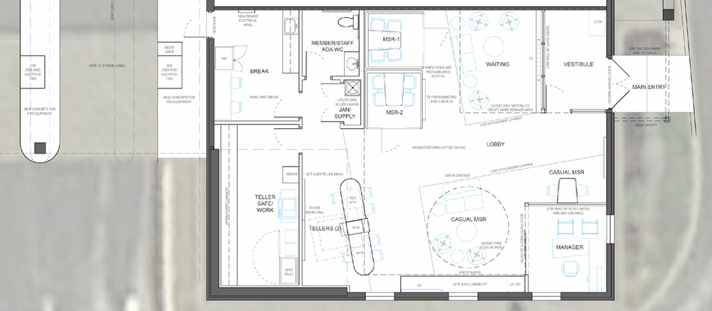 An aerial view of a floor plan of a house.