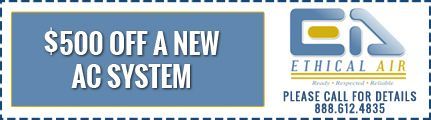 A coupon for $ 500 off a new ac system