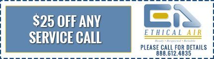 A coupon that says $ 25 off any service call