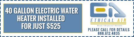 A coupon for 40 gallon electric water heater installed for just $ 525