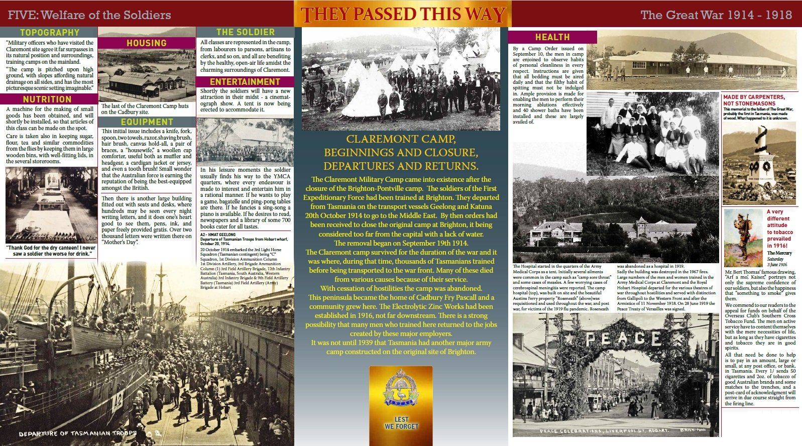 Welfare Of The Soldiers - Claremont RSL