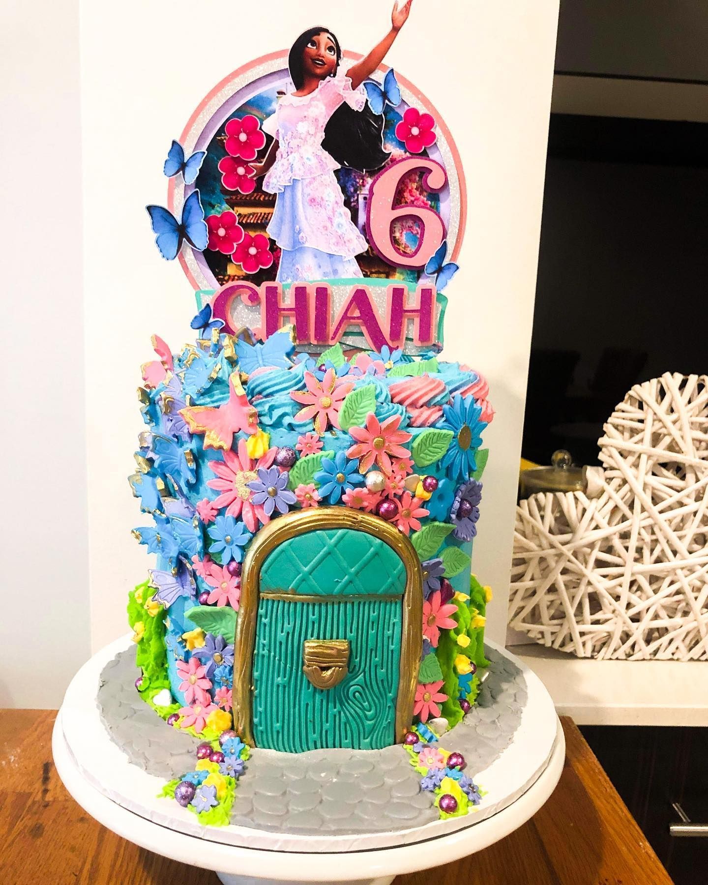 Encanto Themed Custom Cake Topper On Bright Encanto Cake