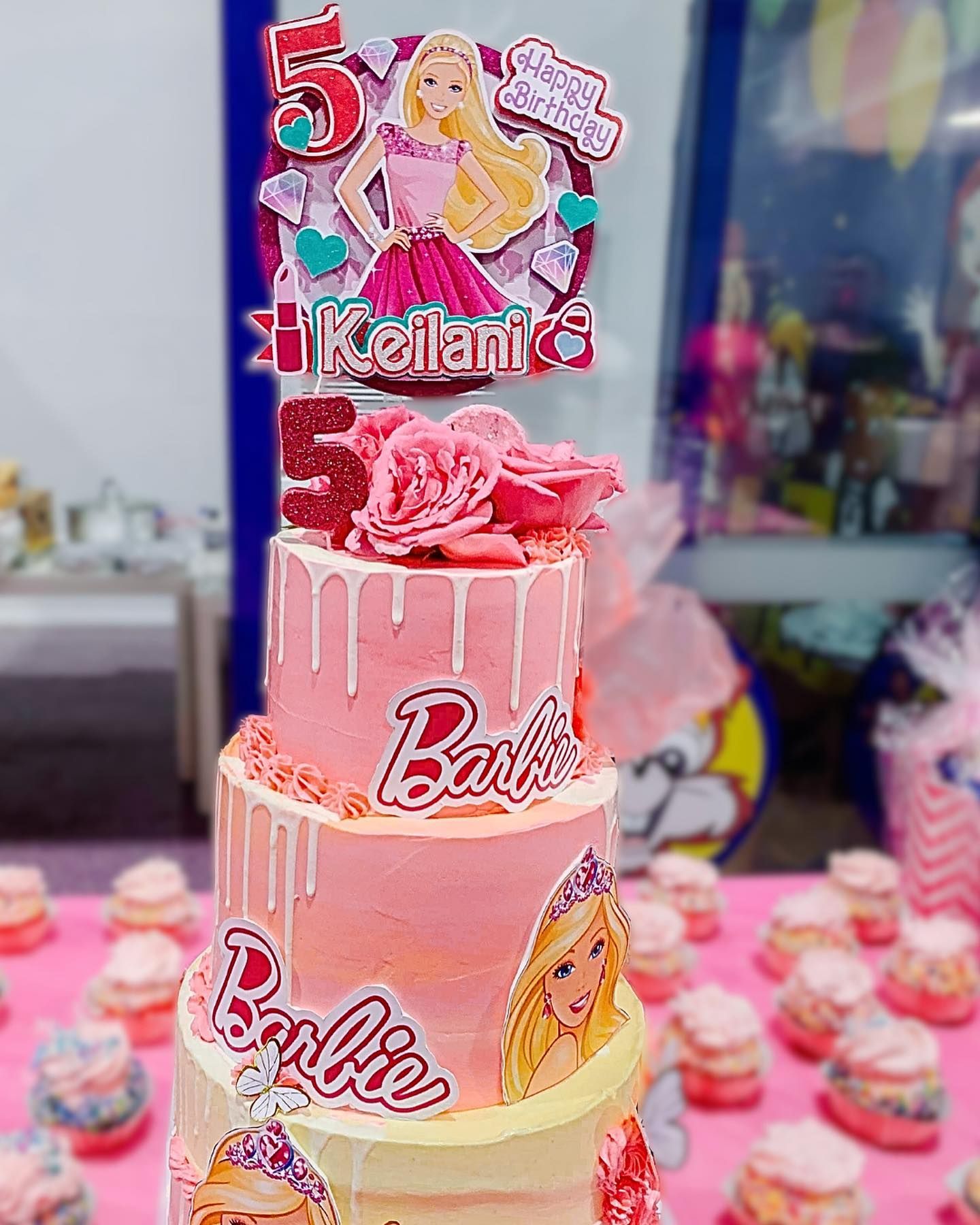 Large Barbie Cake With Custom Barbie Cake Topper