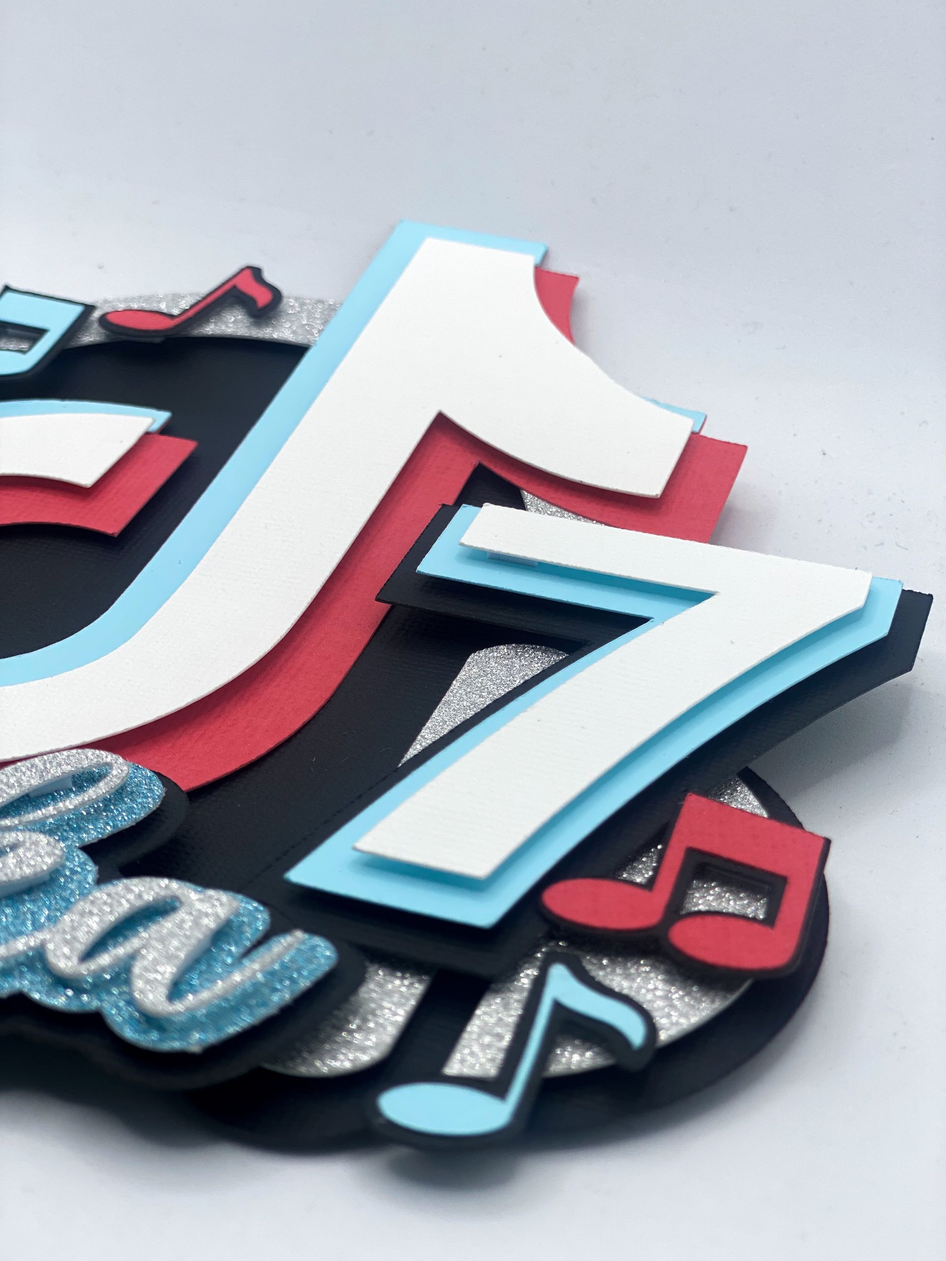 Tiktok Inspired 7th Birthday Cake Topper