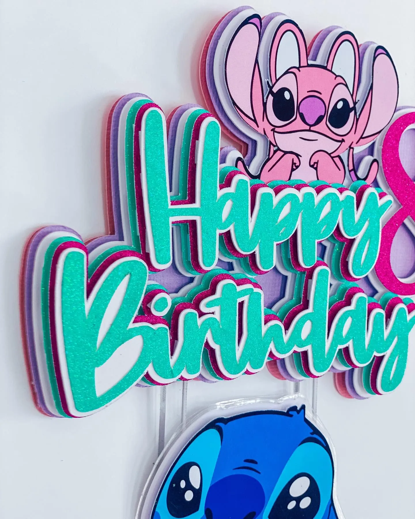 Glitter Layered 3D Cake Topper