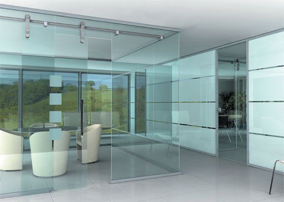 pareti parapetti e porte in vetro