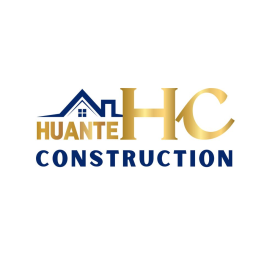 Logo for Huante Construction: blue house icon with gold "HC" and text "Huante Construction".