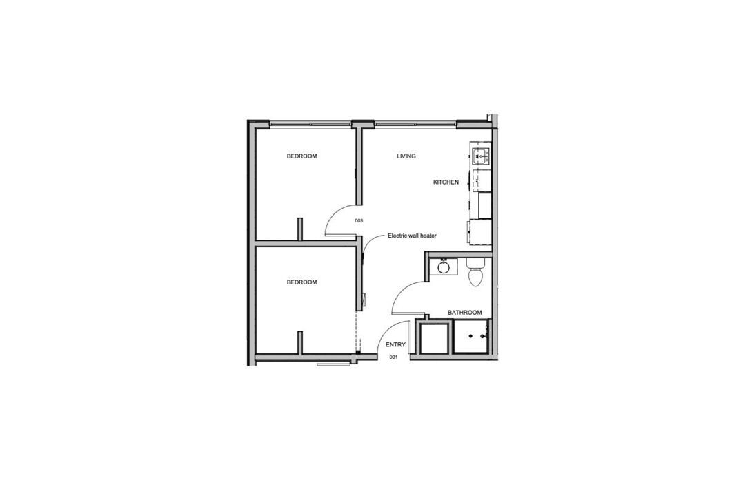 1 bedroom + den floor plan