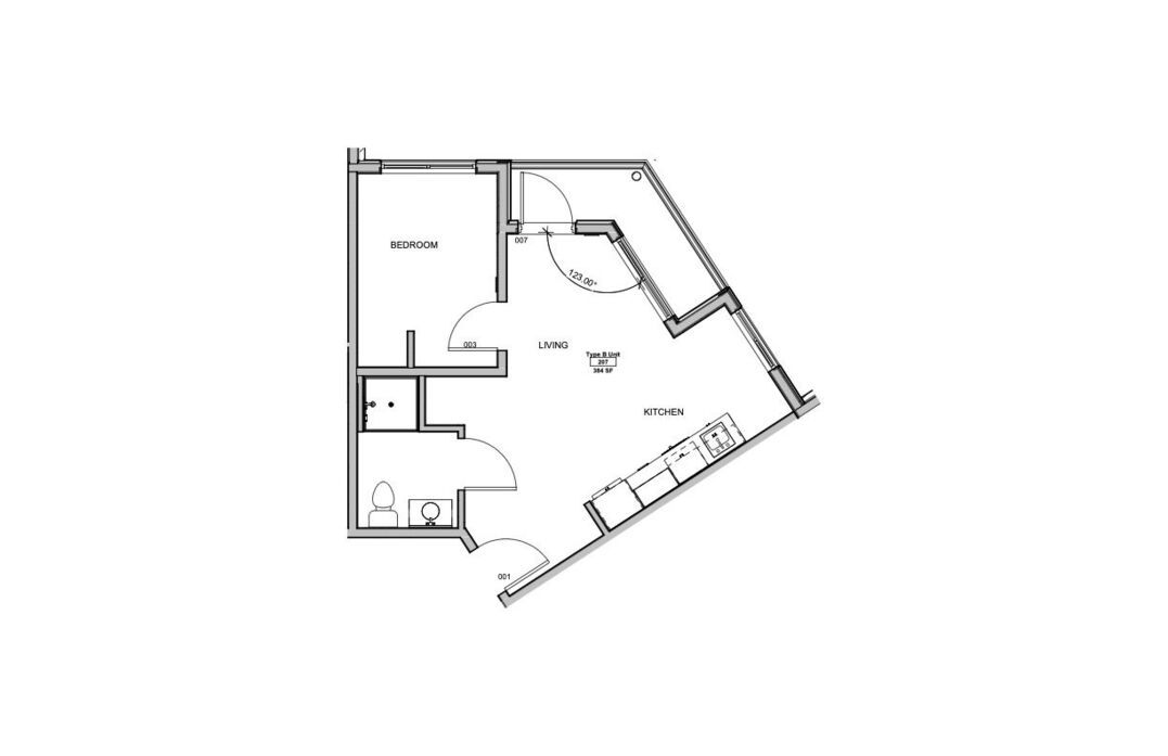 1 bedroom floor plan