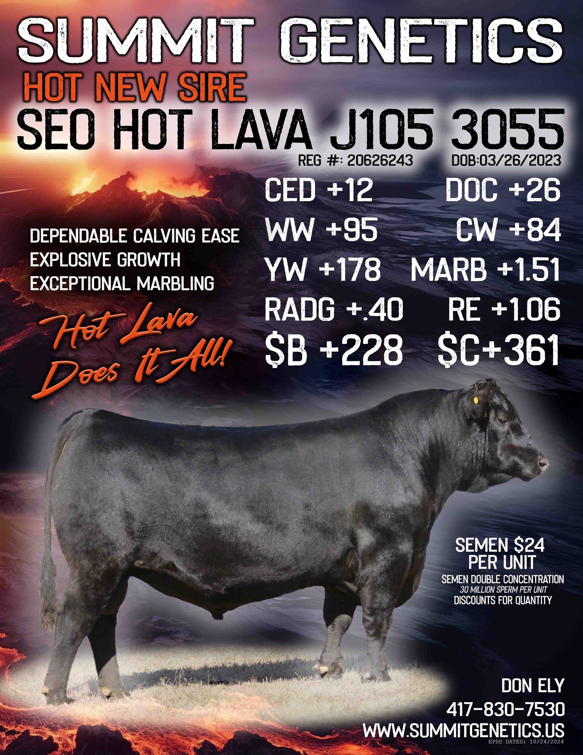 A poster for summit genetics with a bull on it
