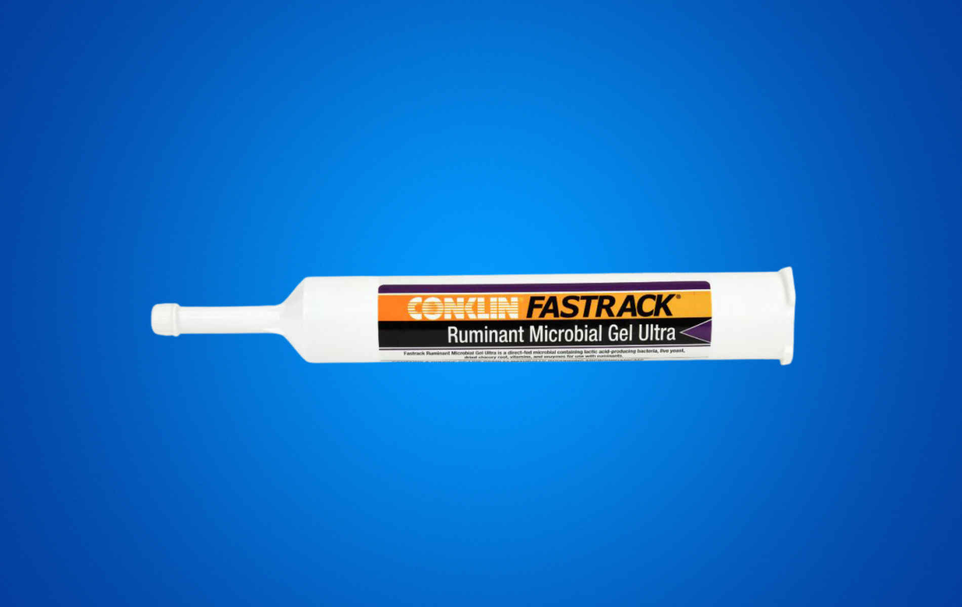A tube of conklin fastrack on a blue background