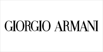 Un logo in bianco e nero per giorgio armani su sfondo bianco.