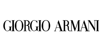 Un logo in bianco e nero per giorgio armani su sfondo bianco.