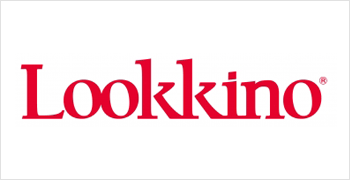 Un logo rosso per lookkino su sfondo bianco