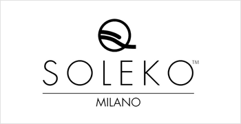 Un logo soleko milano su sfondo bianco