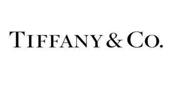 Un logo in bianco e nero per tiffany & co. su uno sfondo bianco.