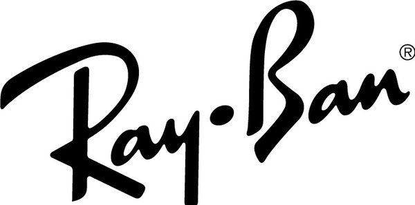 Il logo Ray-Ban è mostrato in bianco e nero su sfondo bianco.