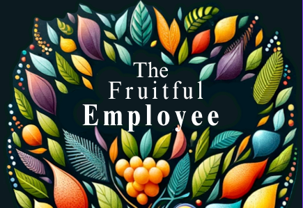 A book called the fruitful employee has a colorful cover