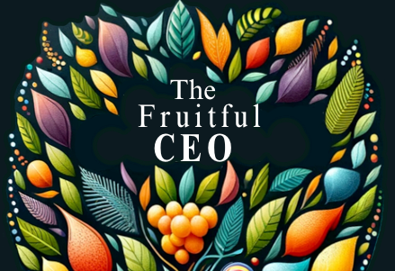 A poster for the fruitful ceo with leaves and fruits