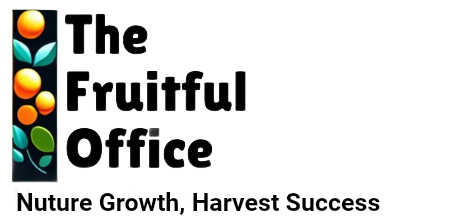The Fruitful Office logo with orange fruit and green leaves. Text: Nurture Growth, Harvest Success.