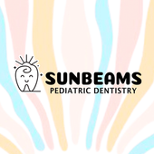A logo for a pediatric dentistry with a tooth with a face on it.