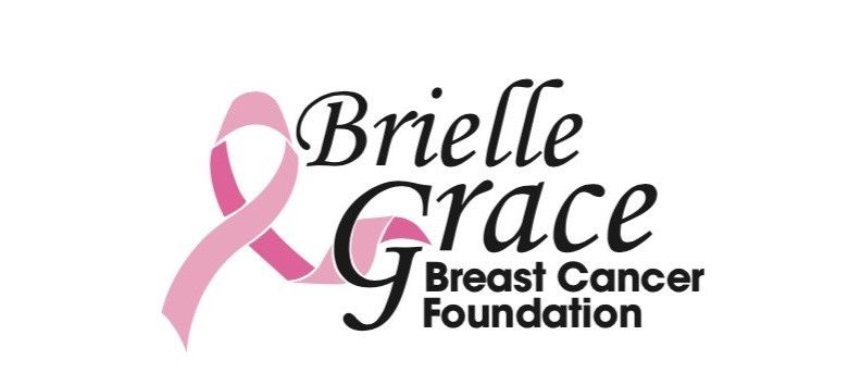 The brielle grace breast cancer foundation logo has a pink ribbon on it.