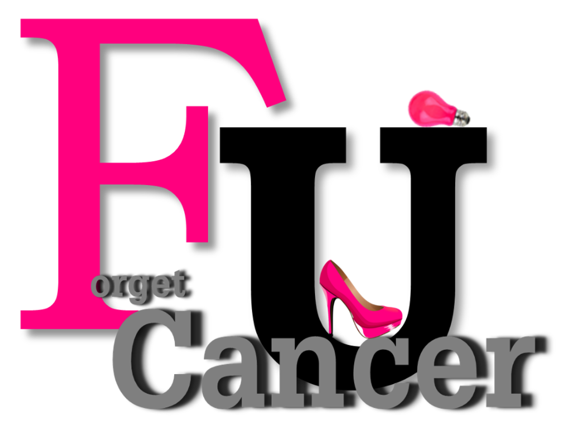 A pink and black logo for flu cancer