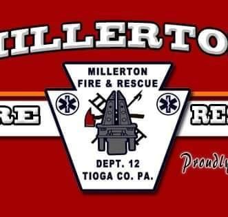 The logo for the millerton fire and rescue department.