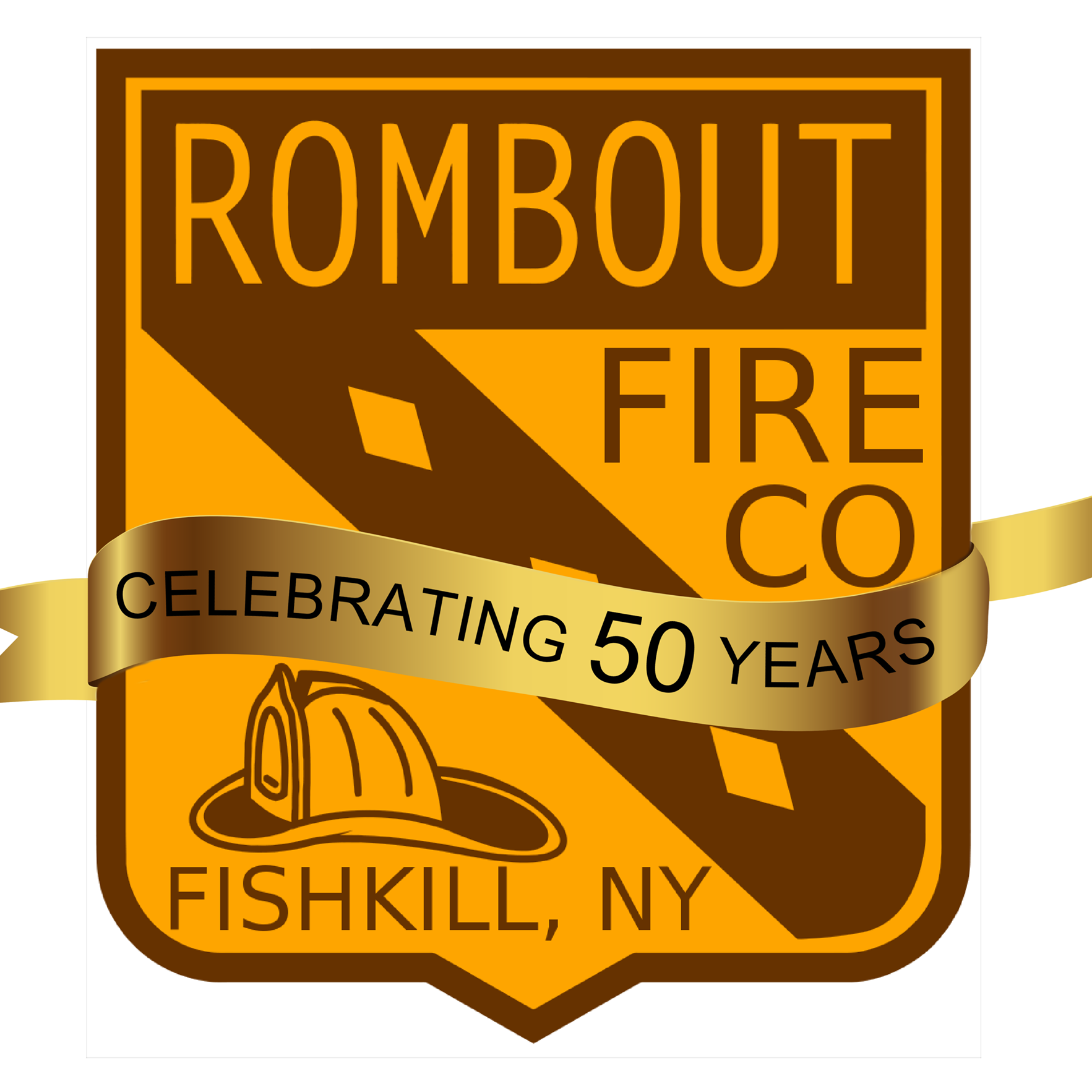 A logo for rombout fire company celebrating 50 years