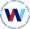 The logo for the central school district is a blue and red letter w in a circle.
