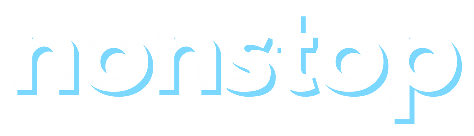 The word nonstop is written in blue on a white background.