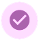 A purple circle with a white check mark inside of it.